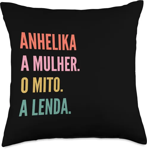 Vista 4 de Funny Portuguese First Name Design - Anhelika Throw Pillow