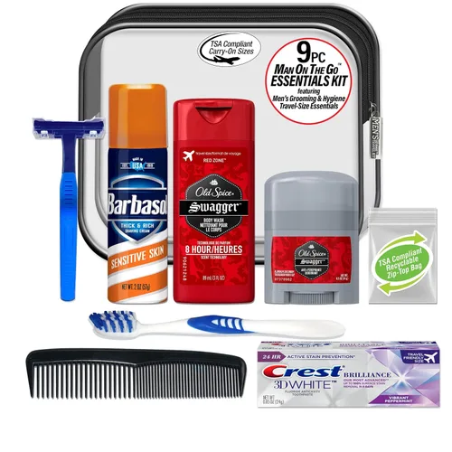 Vista 2 de Kit de viaje Convenience Kits prémium para hombres, con 19 productos