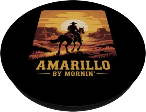 Vista 2 de Amarillo by Mornin Folk Style Western Country Music PopSockets Adhesive PopGrip