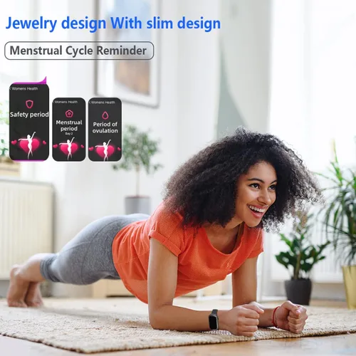 Vista 6 de FITVII Slim - Rastreador de actividad física con oxígeno en sangre, presión arterial, monitoreo de frecuencia cardíaca y sueño 24/7, rastreadores