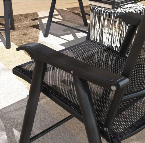 Vista 9 de Outsunny - Juego de 4 sillas plegables para patio, color negro