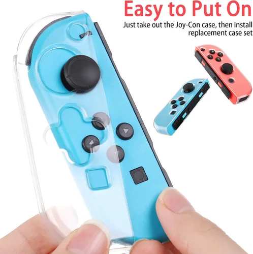 Vista 2 de Funda protectora compatible con controlador NS Joy Cons, funda transparente de TPU suave para Switch Joy-Con