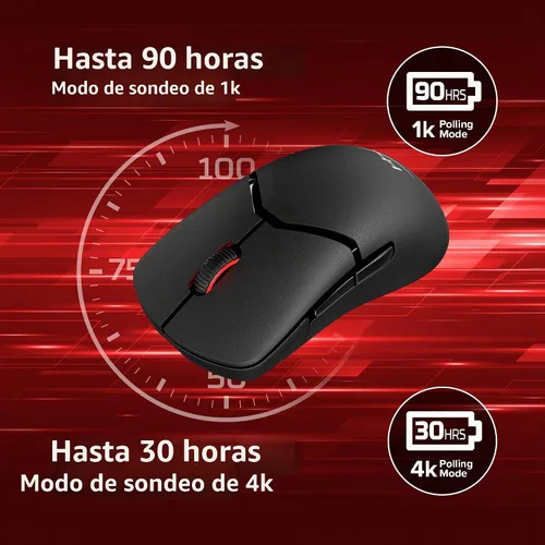 Vista 4 de HyperX Pulsefire Saga Pro Ratón Inalámbrico para Juegos (Negro)