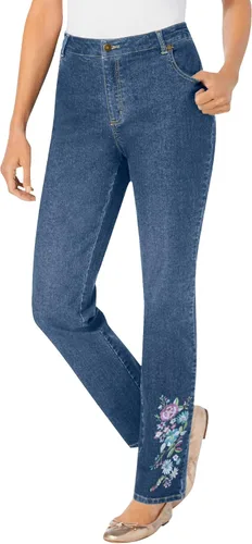 Vista 31 de Woman Within Jeans elásticos de pierna recta de 5 bolsillos Banana