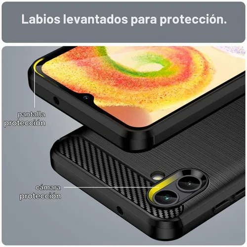 Vista 5 de Osophter Funda para Samsung Galaxy A04 con 2 unids Protector de pantalla Absorción de golpes Flexible TPU Caucho Protector de teléfono celular