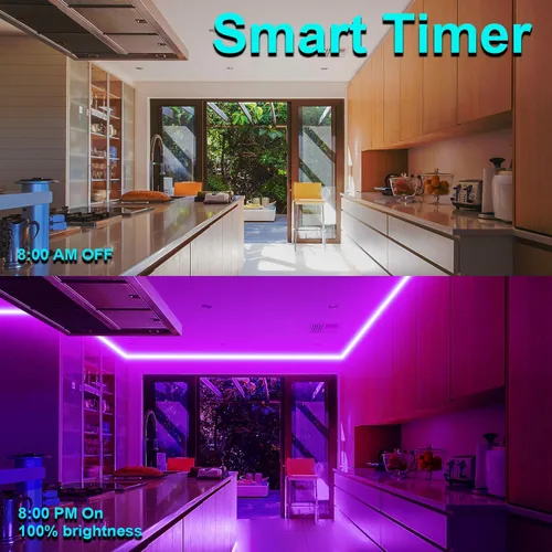 Vista 5 de Tira LED de luz negra de 41 pies, control de aplicación, fiesta brillante con control remoto, luz negra morada, luz UV para decoración de Halloween