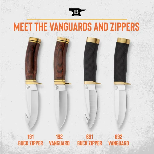 Vista 7 de Buck Knives 691 Buck Zipper Cuchillo de Caza, Hoja Fija de 4-1/4 pulgadas, Mango de Goma, Hoja de Acero Inoxidable 420HC con Punta de Gota y Gancho