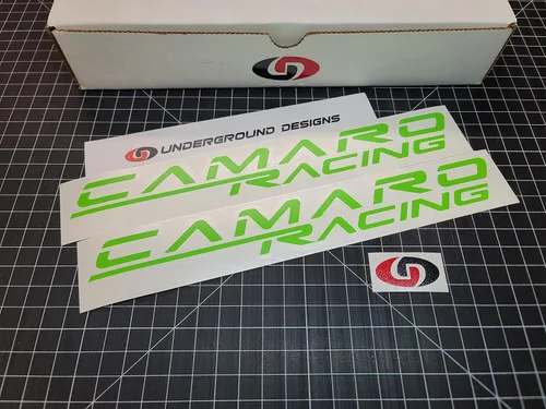 Vista 9 de Camaro Racing Calcomanías (2 unidades) Adhesivos laterales para panel basculante LSX LTX Select Color: (rojo brillante)