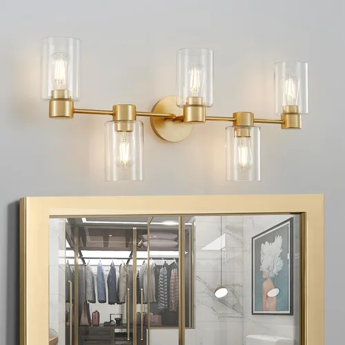 Vista 10 de WUZUPS Lámpara colgante de 5 luces, pantalla de vidrio blanco esmerilado con iluminación de techo de grano, elegante accesorio moderno para baño