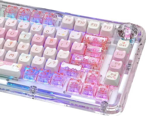 Vista 10 de 26 teclas personalizadas jalea de cristal de las teclas, teclas lindas material de la PC