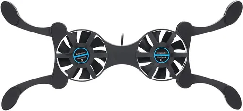 Vista 6 de QUZHI Mini portátil plegable plegable USB ventilador dual enfriador almohadilla de enfriamiento para PC portátil portátil 7