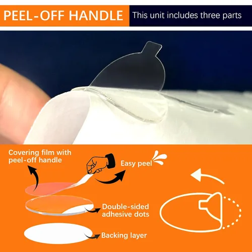 Vista 3 de Puntos Adhesivos de Doble Cara con Mango Pelable, 3 Tipos de Masilla Adhesiva Transparente Removible, Impermeable Sin Daño Pegamento Tack