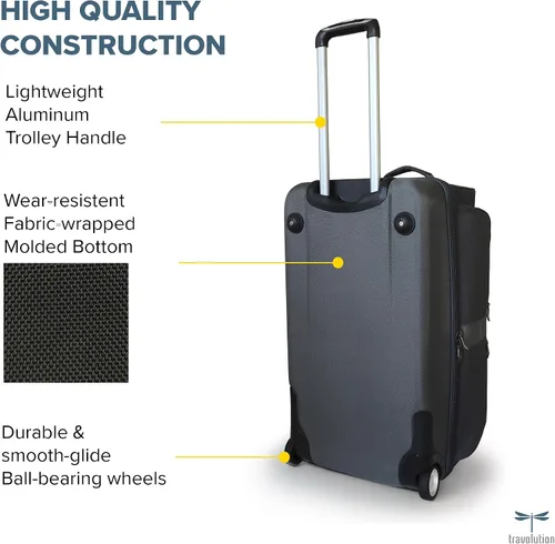 Vista 19 de Travolution Dance Bag with Garment Rack, 28 Inch Rolling Duffel With Wheels, Ideal for Competitions & Travel, Easy-assembly Lightweight Aluminum