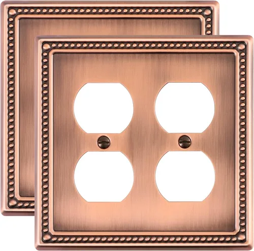 Vista 121 de Paquete de 2 cubiertas de placa de interruptor de luz de doble palanca, cubiertas decorativas de placa de doble interruptor Pearls, placa de pared