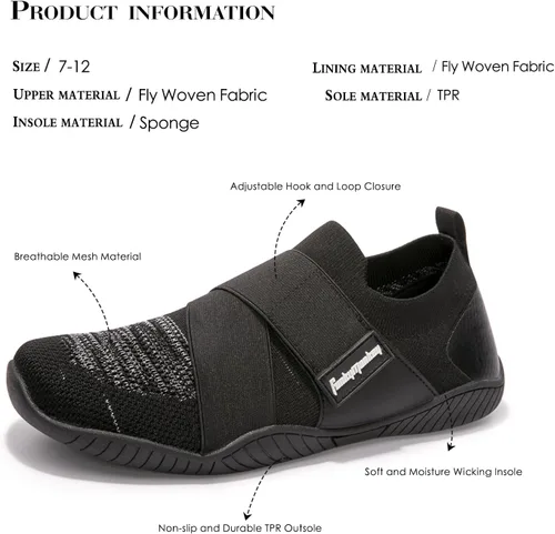 Vista 8 de FUNKYMONKEY Zapatos deportivos acuáticos para hombre, de secado rápido, sin cordones, adecuados para uso casual, caminar, fitness, vadear y otras