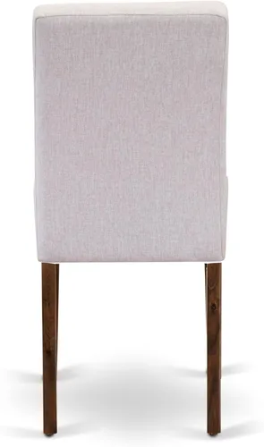 Vista 10 de East West Furniture ANAS3-AWA-08 Juego de mesa de comedor de cocina de 3 piezas contiene una mesa moderna y 2 sillas de comedor tapizadas de tela