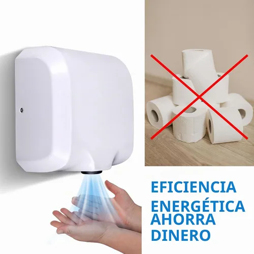 Vista 5 de Goetland El secador de manos comercial del acero inoxidable 1800w automático de alta velocidad embotado pulido Pintura para hornear blanca