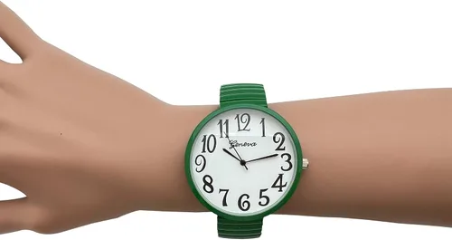 Vista 4 de Reloj de pulsera con correa de expansión fácil de lector con esfera blanca súper grande de 1.73 pulgadas, reloj de pulsera de moda con pantalla