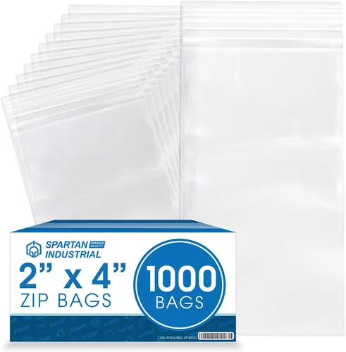 Vista 10 de Spartan Industrial - Bolsas pequeñas con cremallera de 1 x 1 pulgada (1000 unidades) - Mini bolsas de polietileno transparentes con cierre
