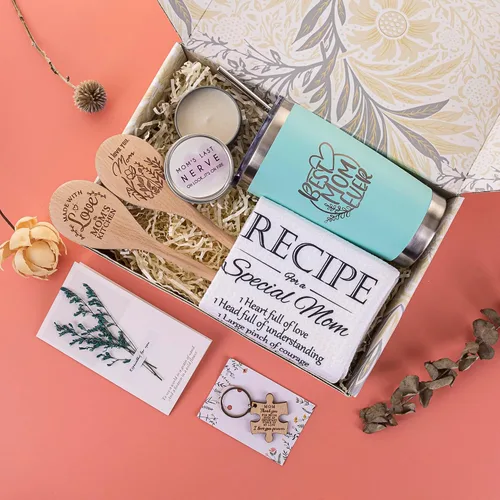 Vista 2 de ELEMENU Regalos para el día de la madre para mamá de hijo, hija, niños, cesta de regalo para madre de cocina, regalos de cocina para mamá esposa