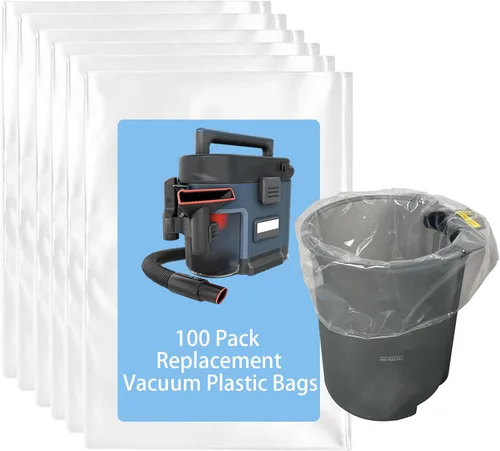 Vista 6 de Bolsas de plástico al vacío de 50 piezas compatibles con aspiradoras Shark MessMaster VS100, VS101, VS100C, VX102BRN, VX101: duraderas, a prueba
