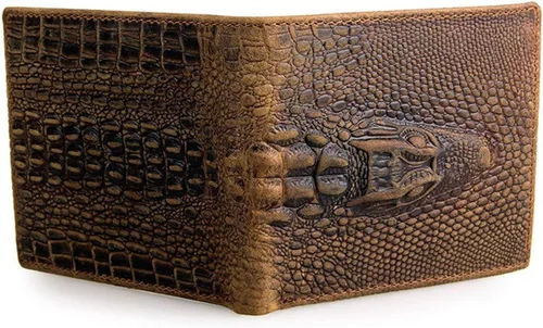 Vista 7 de HRS Carteras de cuero genuino para hombre Crocodiile Crocodiile