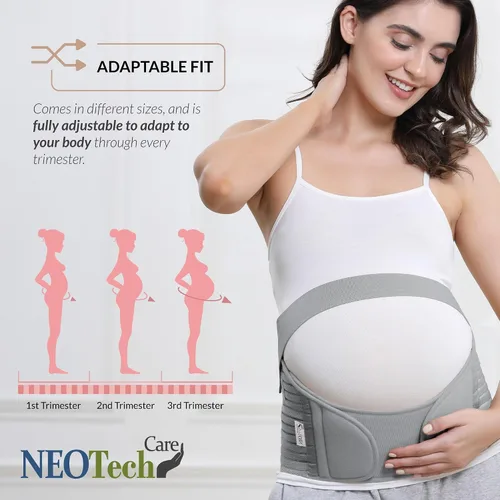 Vista 15 de NeoTech Care Cinturón de maternidad para embarazo, soporte para espalda, abdomen, cintura, pelvis (talla L, color marfil)