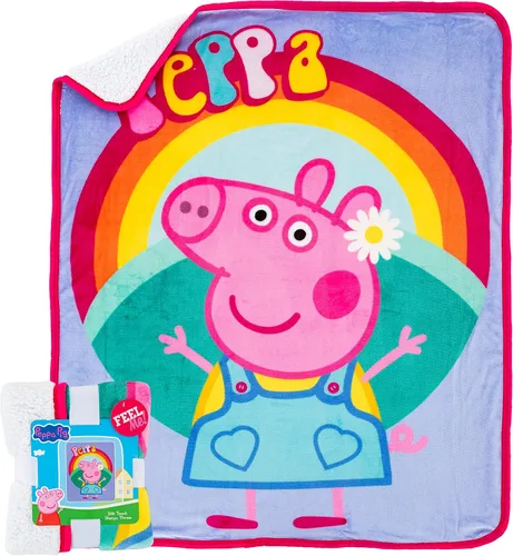 Vista 3 de Northwest Peppa Pig - Manta Sherpa de seda táctil, 40 x 50 pulgadas, Flower Power