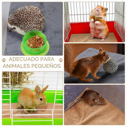 Vista 4 de VitalCozy 10 piezas de forro lavable para jaula de conejillo de indias, ropa de cama para ratas, control absorbente, almohadillas impermeables