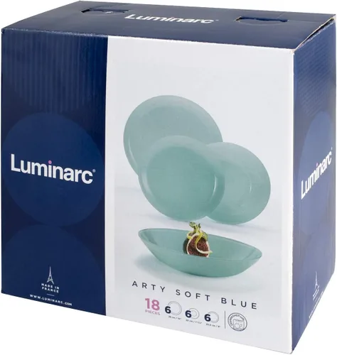 Vista 3 de Luminarc ARCOPAL Arty Soft Blue - Paquete de 18 unidades, color azul claro