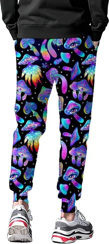 Vista 4 de VVGETE Disfraces de los años 80 para hombre, pantalones deportivos, pantalones casuales para correr con cordón, traje de los años 90 para hombre