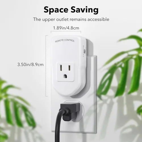 Vista 3 de BN-LINK Interruptor de salida eléctrica con control remoto inalámbrico para luces, ventiladores, luces navideñas, pequeños electrodomésticos, rango