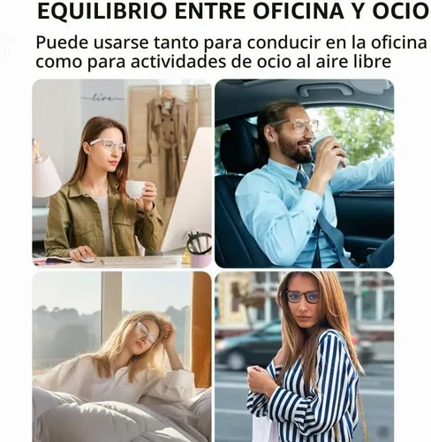 Vista 5 de GS07 - Lentes de sol fotocromáticos inteligentes, lentes de luz azul para hombres, Bluetooth 5.4, micrófono de sonido abierto y altavoces
