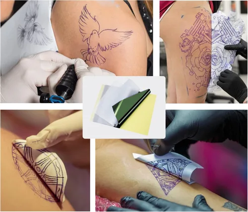 Vista 5 de TATELF - Papel de transferencia para tatuajes, 100 hojas, A4, kit de plantillas térmicas