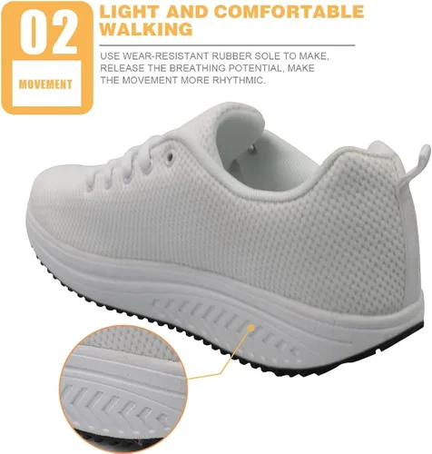 Vista 4 de FOR U DESIGNS Zapatos de mujer con diseño de animales 3D, flexibles, con plataforma mecedora, tacones gruesos, con cordones