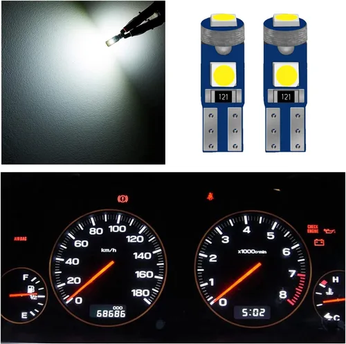Vista 3 de 10 bombillas LED T5 para tablero de instrumentos, superbrillantes, 17, 37, 70, 74, T5, bombillas LED para interior de automóvil, panel