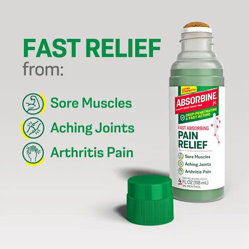 Vista 3 de Absorbine Jr. Líquido extra fuerte para aliviar el dolor, alivio del dolor líquido, alivio del dolor para articulaciones, artritis, dolor nervioso
