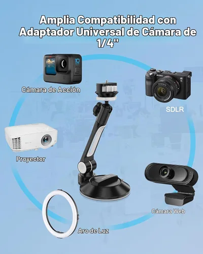 Vista 8 de AboveTEK Soporte de succión para iPad, soporte para tableta de teléfono con ventosa para tableta de 4 a 11 pulgadas, tableta, teléfono, iPad Negro