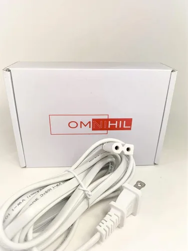 Vista 4 de OMNIHIL - Cable de alimentación de CA blanco de 10 pies de largo compatible con máquina de coser electrónica Singer Ingenuity 7436