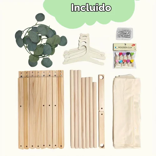 Vista 6 de Okydoky Cesta de regalo de madera para baby shower, almacenamiento de doble
