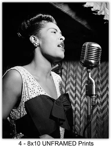 Vista 5 de Conjunto de Fotos Vintage de Músicos Afroamericanos - Billie Holiday, Ella Fitzgerald, Duke Ellington, Satchmo, Louis Armstrong - Arte de Pared