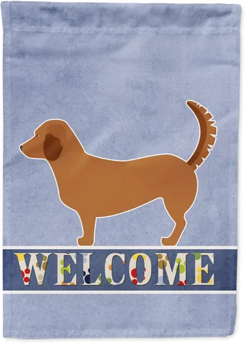 Vista 135 de Caroline's Treasures BB8334GF AIDI Bandera de jardín para perro de montaña del Atlas, bandera de buzón azul, bandera decorativa para patio exterior