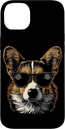 Vista 12 de iPhone 16 Corgi con gafas de sol divertido perro mamá papá Corgi caso