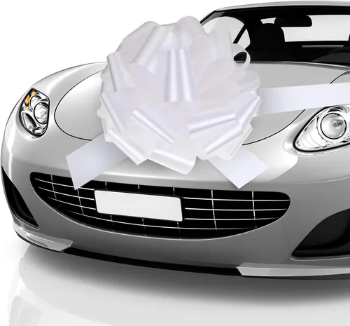Vista 10 de Zonon Lazo Grande para Automóvil Lazo Gigante para Automóvil con Cinta de 20 Pies para Envolver Regalos Grandes Casas Nuevas Regalo Enorme Azul
