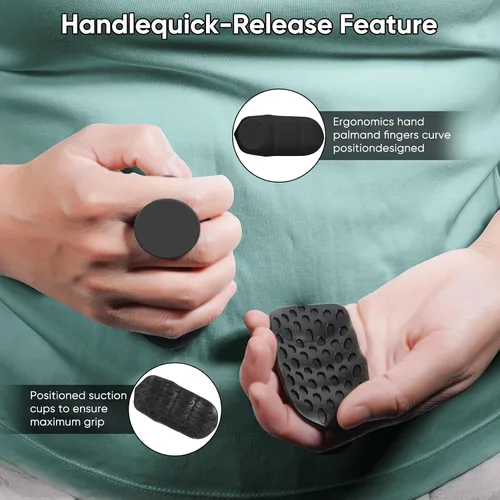 Vista 2 de 4 empuñaduras ergonómicas de goma para levantamiento de pesas, guantes de entrenamiento para hombres y mujeres, almohadillas de agarre de mano
