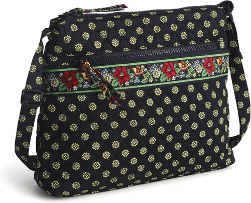 Vista 14 de Vera Bradley Bolso cruzado hipster de algodón de primera calidad con cremallera original para mujer Moonless Night