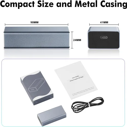 Vista 7 de MokerLink Convertidor PoE a Tipo-C, salida USB C 5V/3A o 9V/2.22A con Ethernet, IEEE802.3af/at 10/100Mbps PoE en, carga PD y red cableada