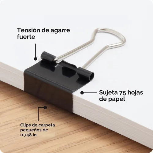 Vista 3 de U Brands Clips para carpeta, 144 unidades, 3/4 pulgadas, mini abrazaderas de papel, clips pequeños