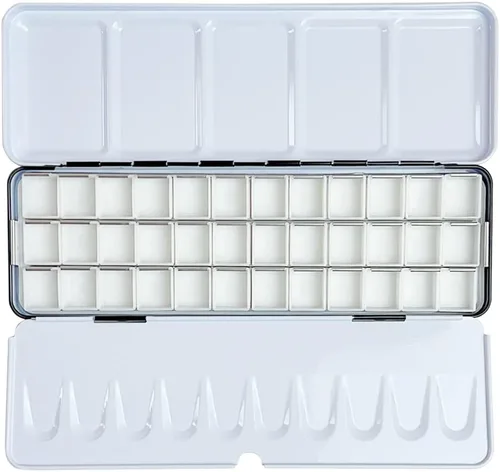 Vista 16 de FCLUB Sartenes vacías de acuarela – 20 sartenes completas (3ml) y 20 sartenes medias (2ml), sartenes de pintura de acuarela de plástico rellenables