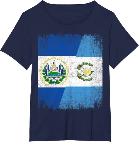 Vista 16 de Camiseta Half El Salvador Bandera de Guatemala con raíces guatemaltecas